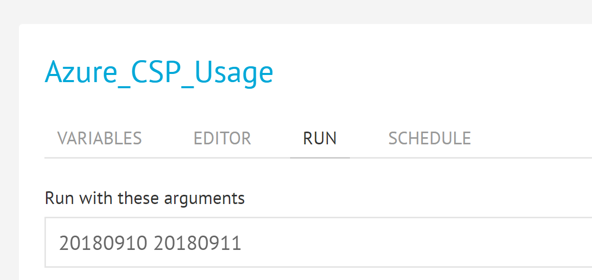 Provide a FROM and TO date in the Run tab